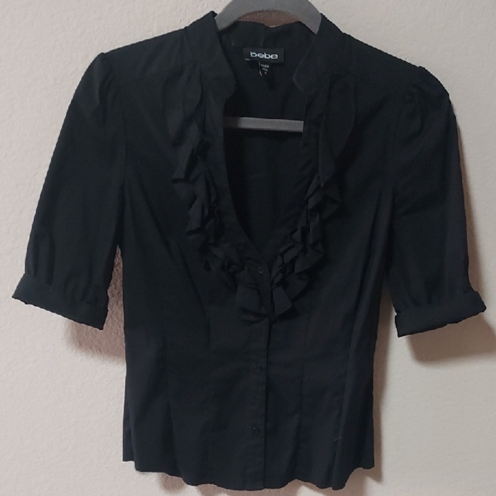 Bebe Black Blouse Elegant Top